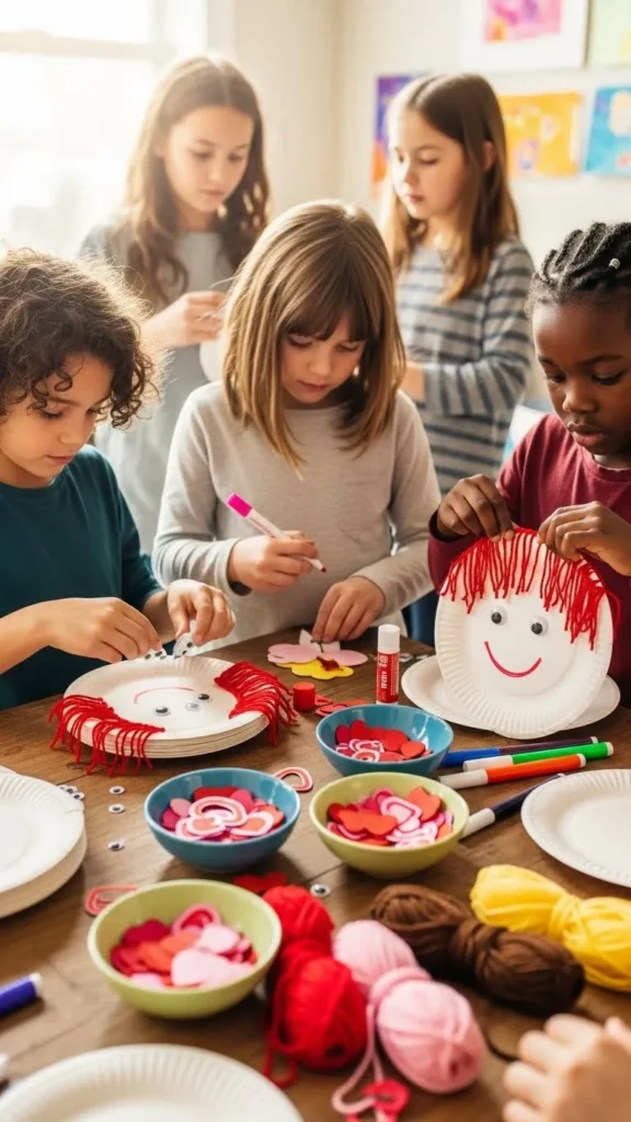 Paper Plate Heart Faces