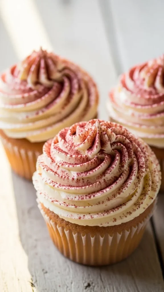 Pink Cocoa Dust Cupcakes