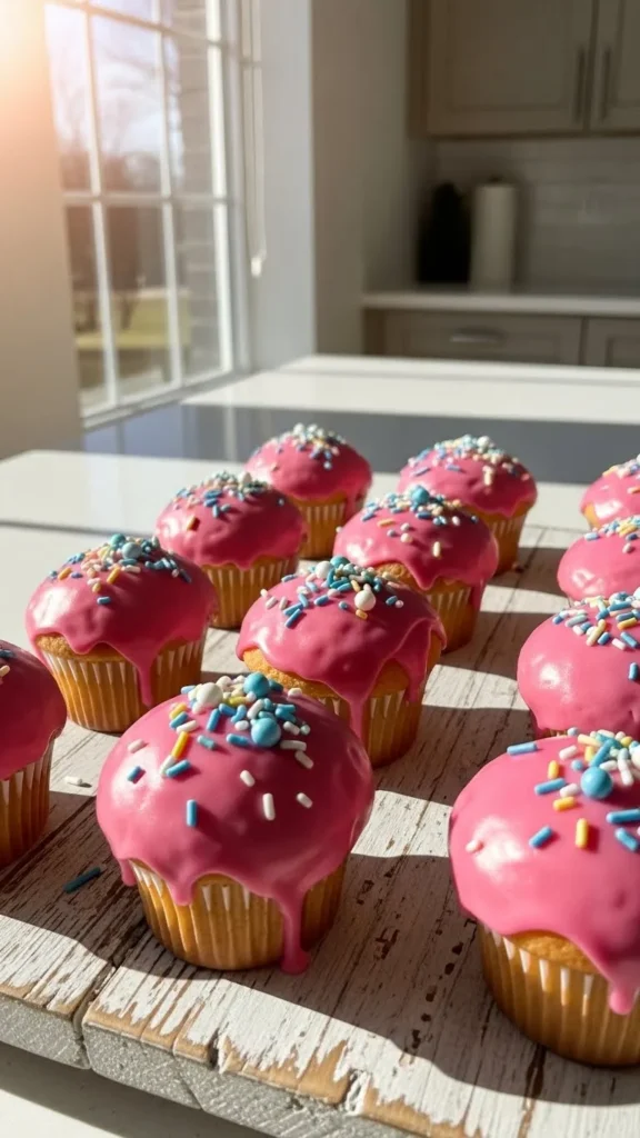Pink Glaze Donut-Style Cupcakes