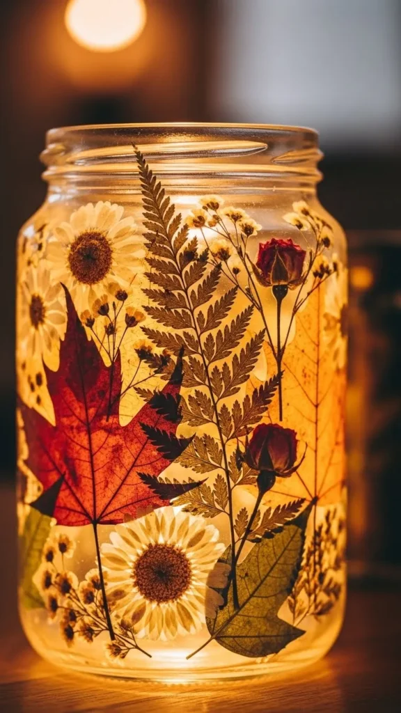 Pressed Botanical Candle Jar