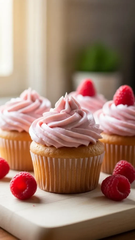Raspberry Frosted Cupcakes