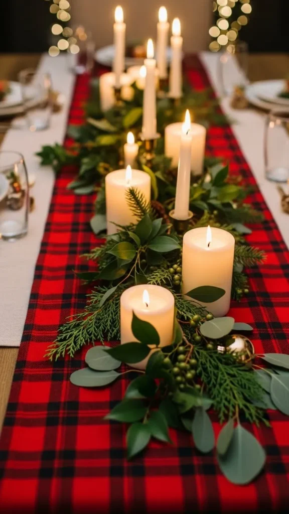 Red Plaid Flannel Runner