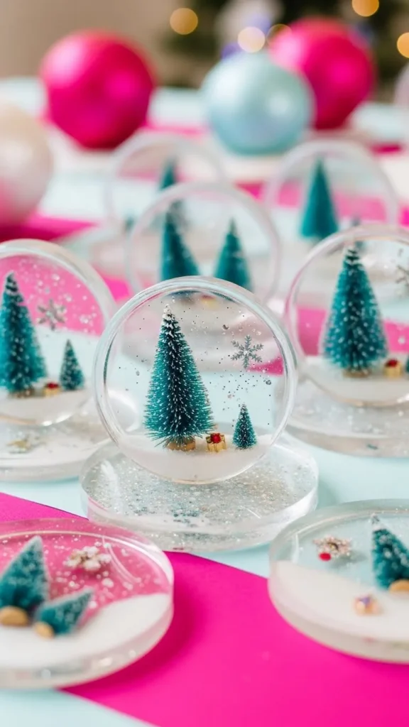 Resin Snow Globe Coasters