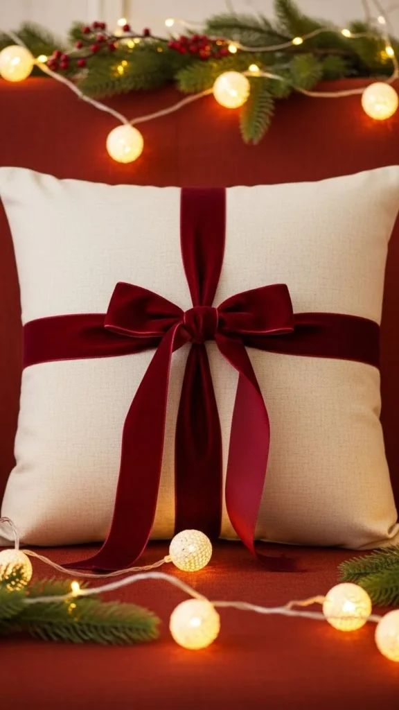 Ribbon Bow Accent Pillow