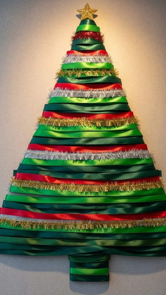 Ribbon Christmas Tree Wall Décor
