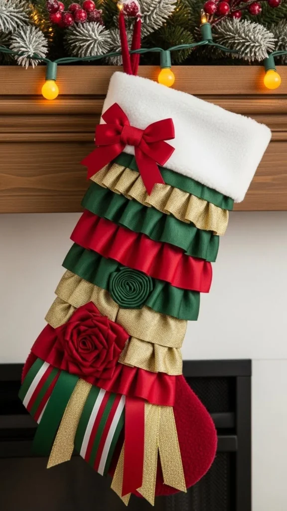 Ribbon-Trimmed Holiday Stocking