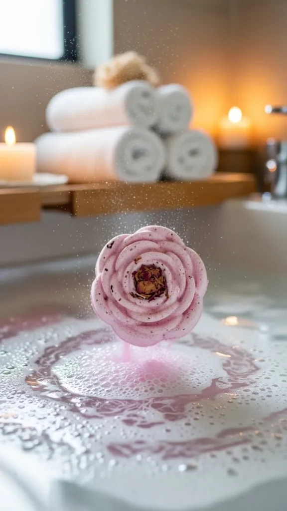 Rose and Almond Milk Bath Bomb