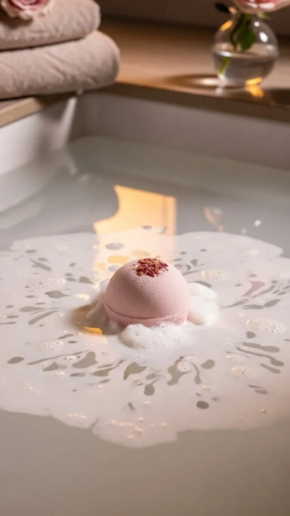 Rose and Coconut Milk Bath Bomb