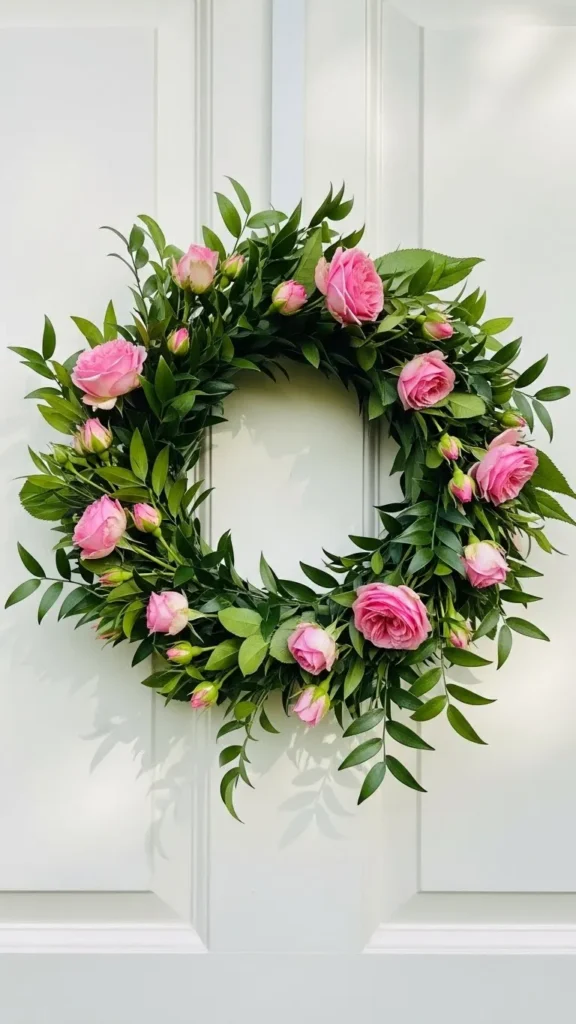 Rose and Green Leaf Ring