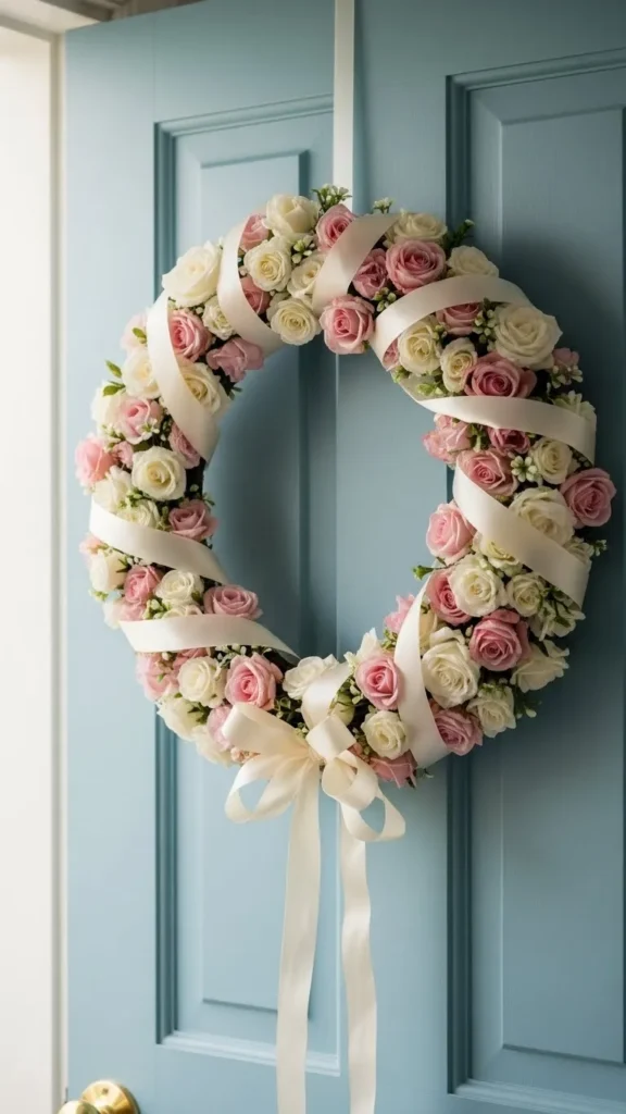 Rose and Ribbon Door Wreath