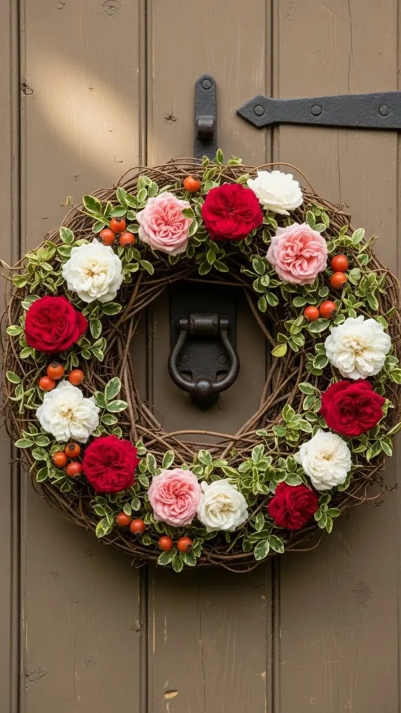 Rose and Twig Natural Wreath