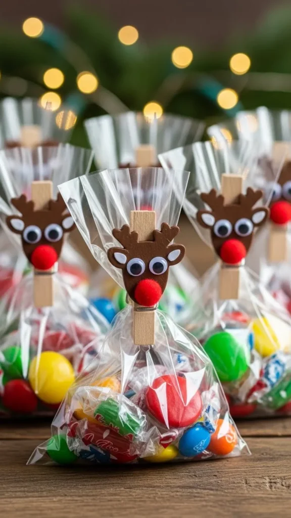 Rudolph Clothespin Clip Bags