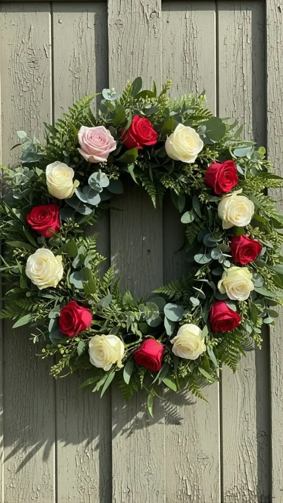 Rustic Rose and Greenery Wreath