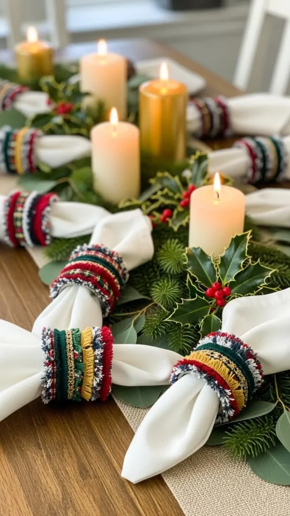 Rustic Scrap Fabric Napkin Rings