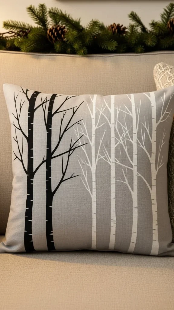 Scandinavian Birch Tree Pillow