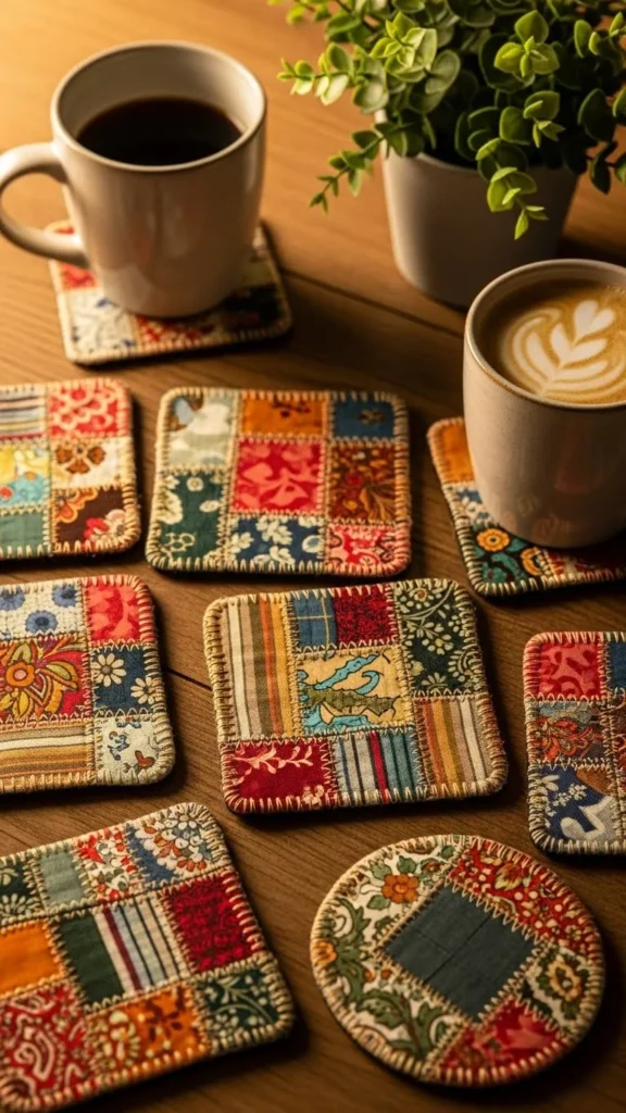 Scrap Fabric Coasters