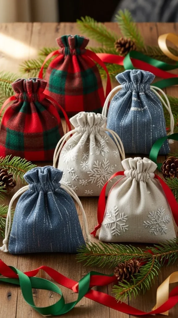 Scrap Fabric Gift Pouches