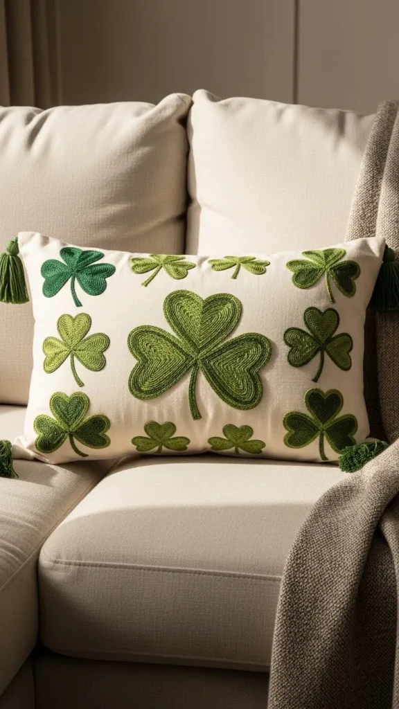 Shamrock Tassel Pillow