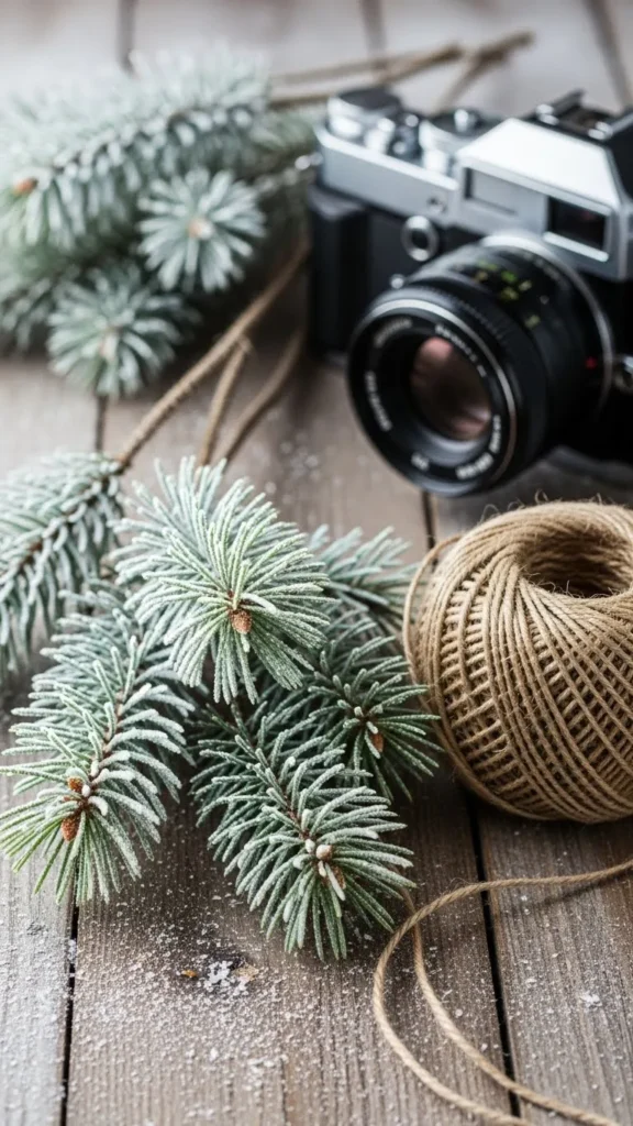 Snow-Dusted Pine Garland