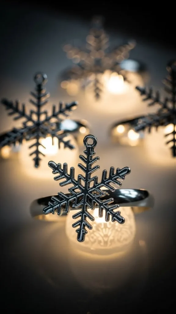 Snowflake Charm Rings