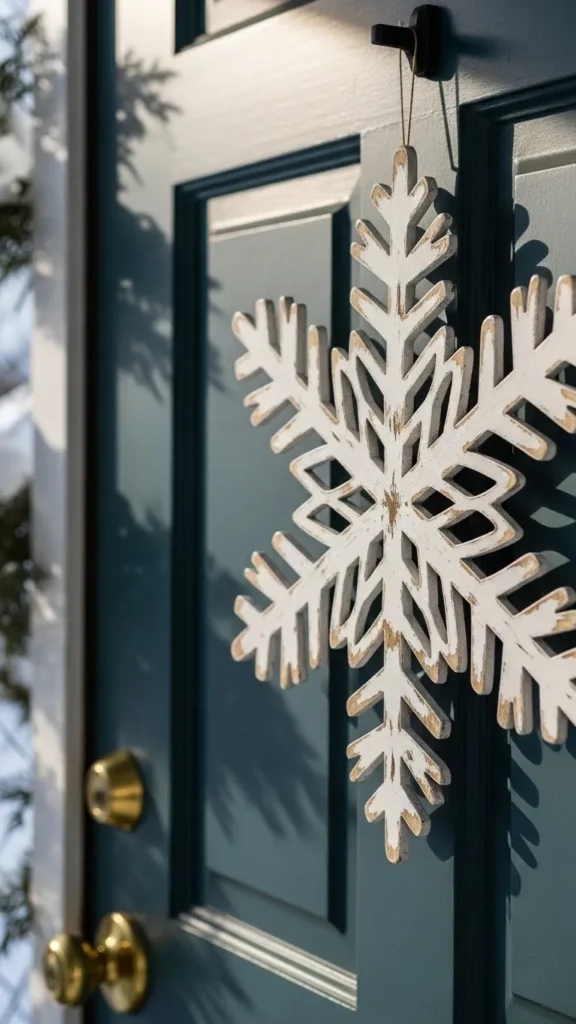 Snowflake Wooden Cutout Hanger
