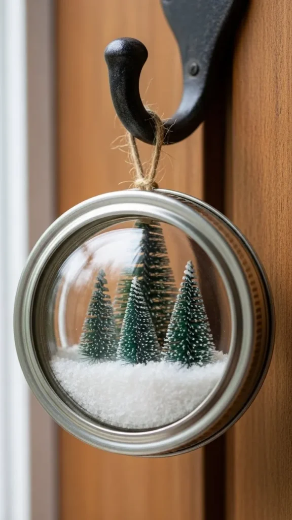 Snowy Mason Jar Lid Ornament Hanger