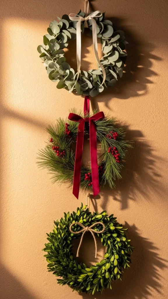 Stacked Wreath Wall Column