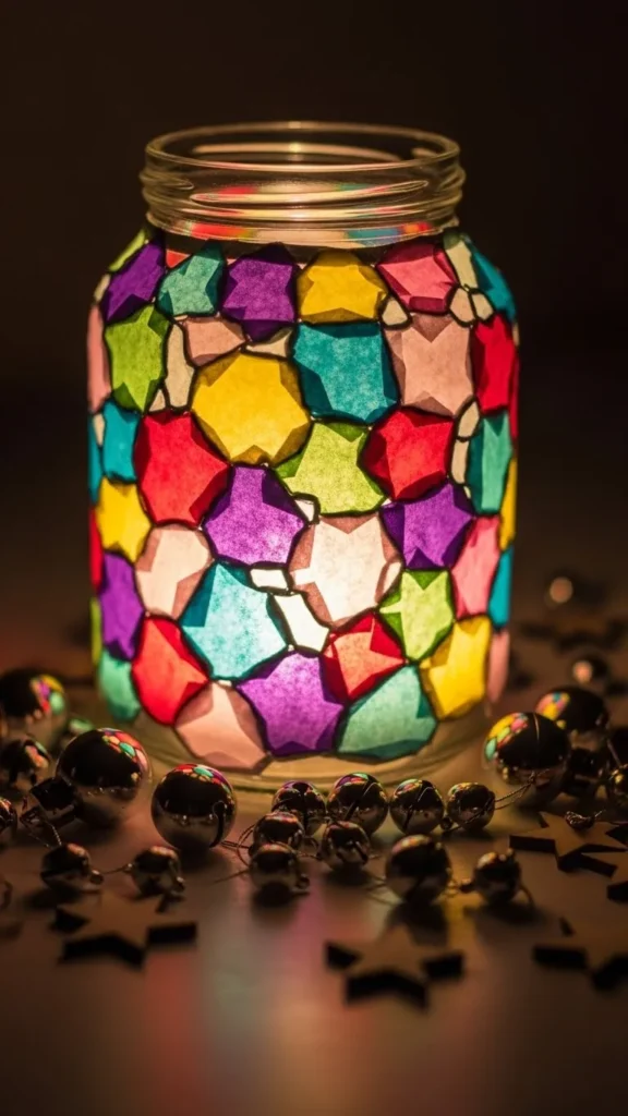 Stained Glass Tissue Candle Holder