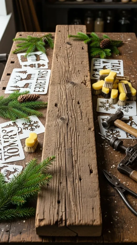 Stenciled Barn Wood Sign