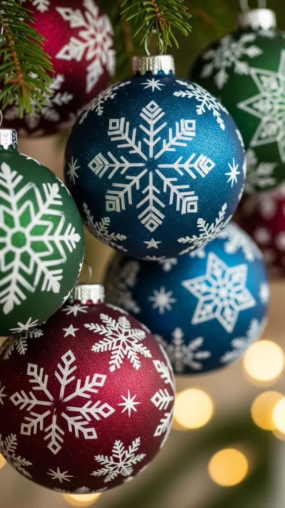 Stenciled Pattern Baubles