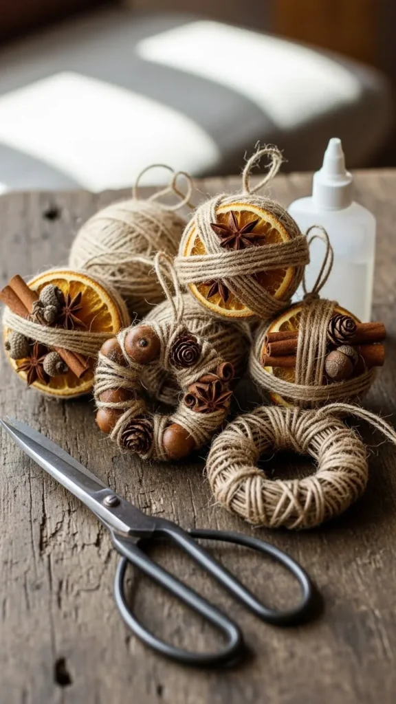 Twine-Wrapped Baubles
