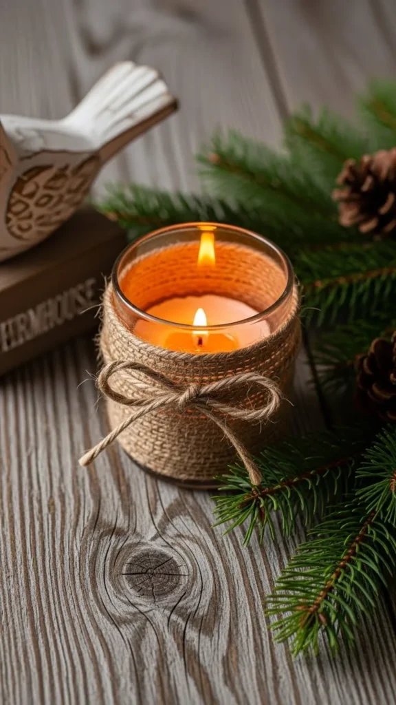 Twine-Wrapped Rustic Candle Cup
