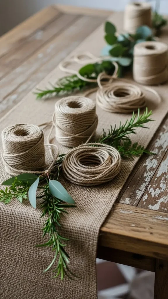 Twine-Wrapped Rustic Runner