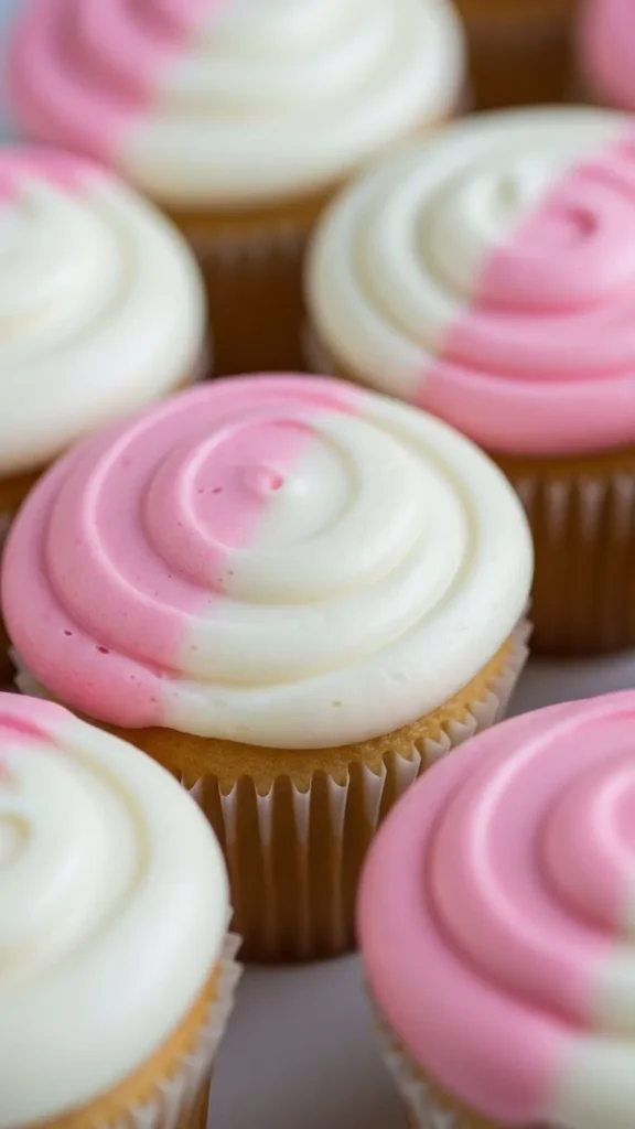 Two-Tone Frosting Valentine Cupcakes