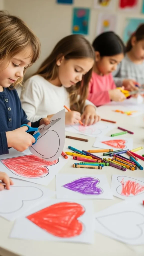  Valentine Coloring and Cutting Station