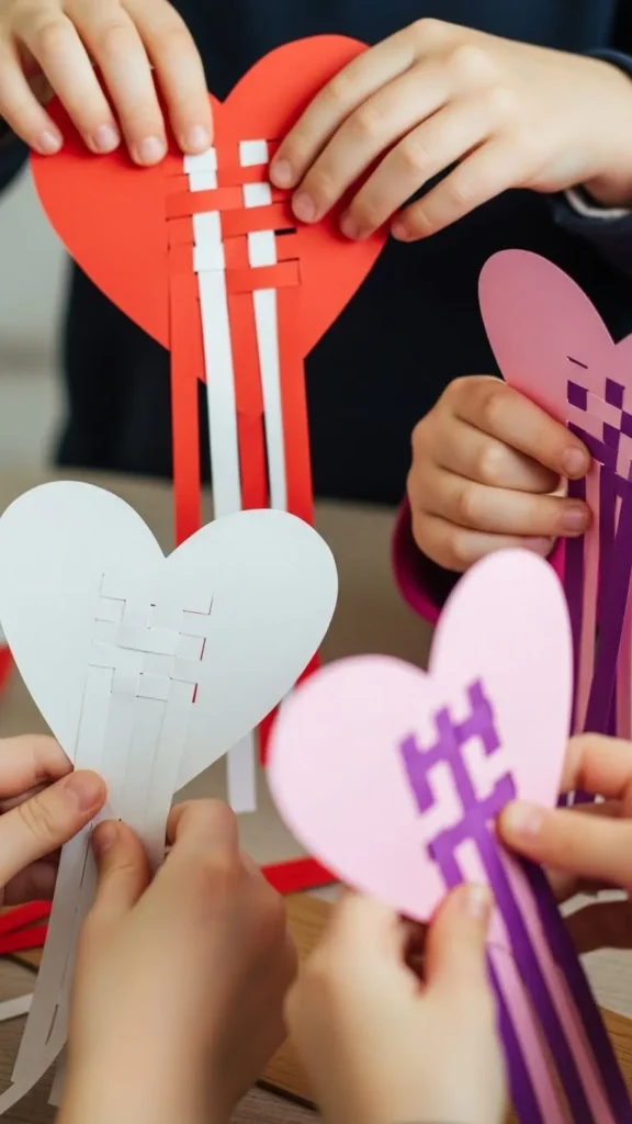  Valentine Paper Weaving Hearts