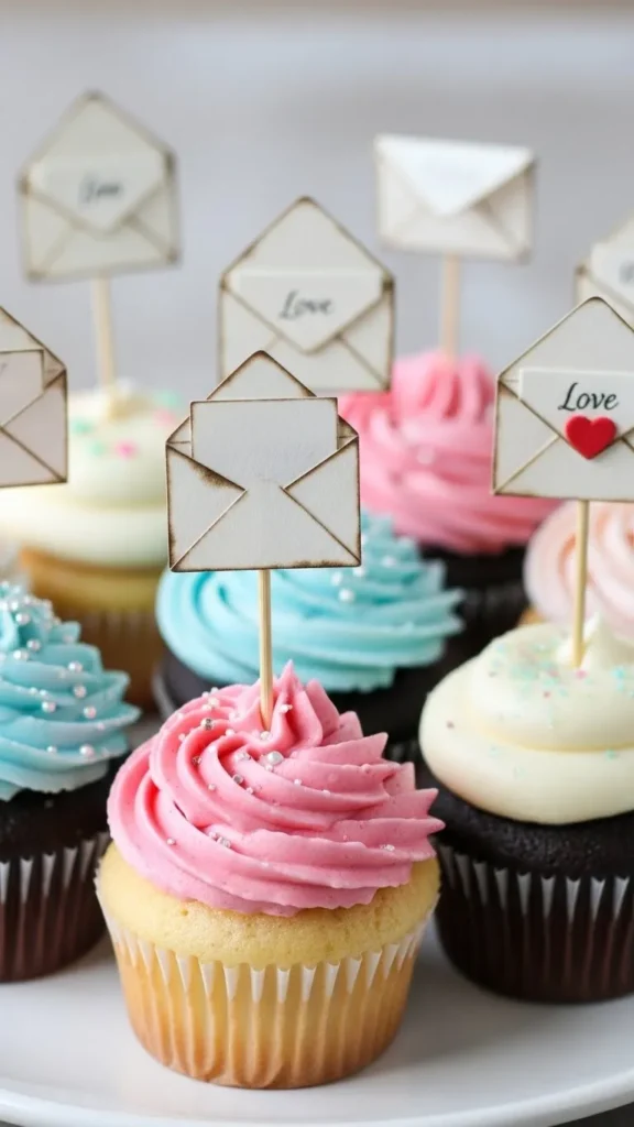Vanilla Cupcakes With Love Letter Tags