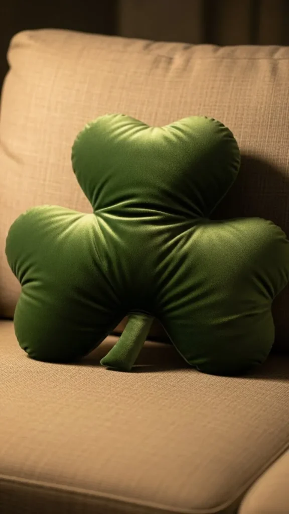 Velvet Shamrock Accent Pillow