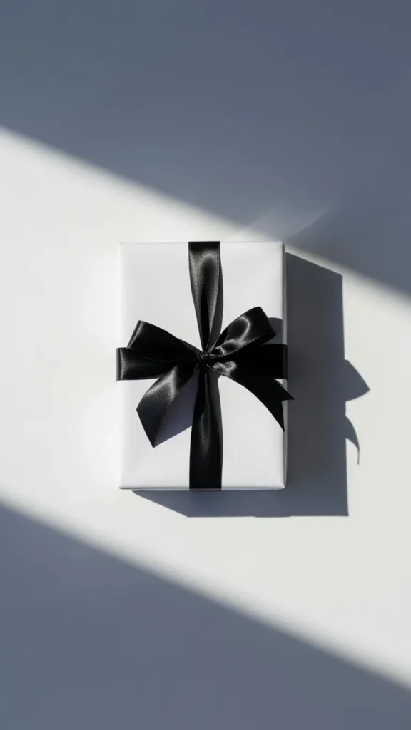 White Paper with Black Ribbon