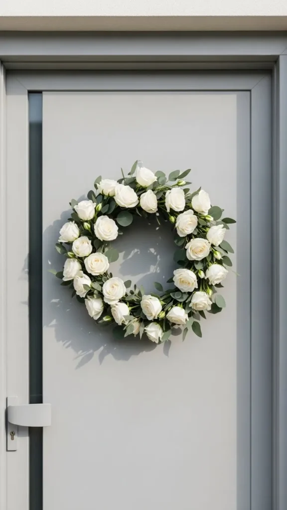  White Rose Minimal Wreath
