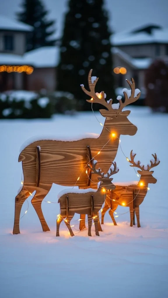 Wooden Front-Yard Reindeer