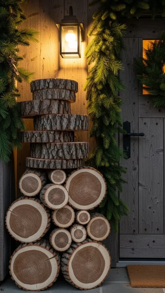 Wooden Slice Porch Accents