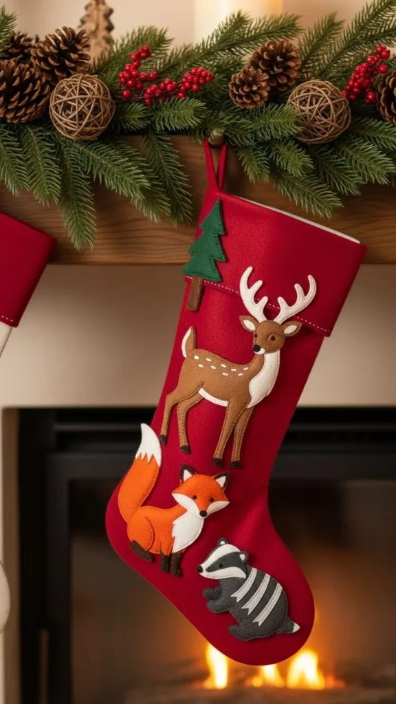 Woodland Felt Animal Stocking