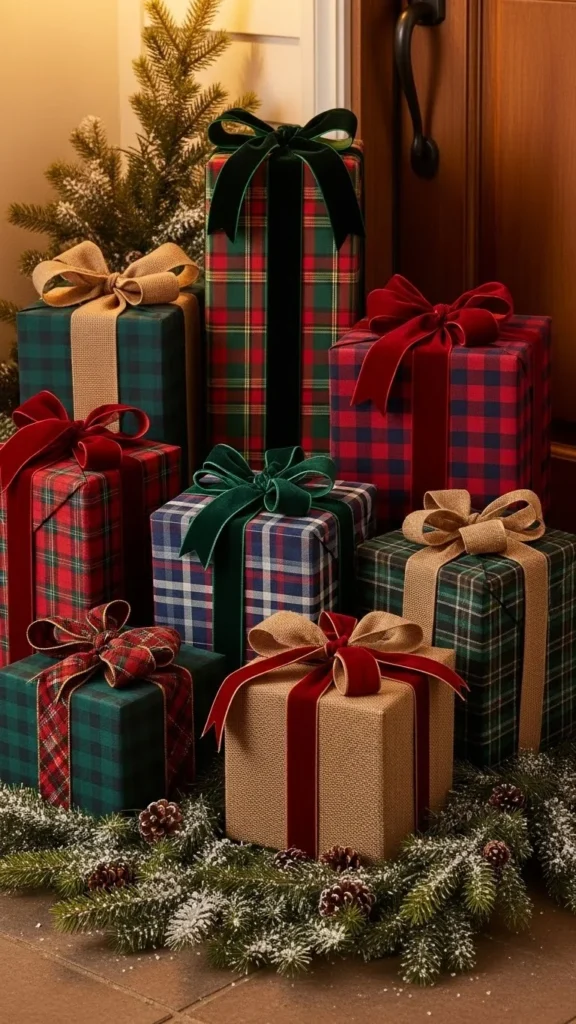 Wrapped Gift Boxes for Porch Corners