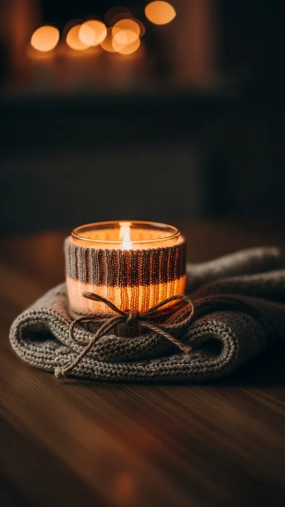 Wrapped Sweater Sleeve Candle Holder