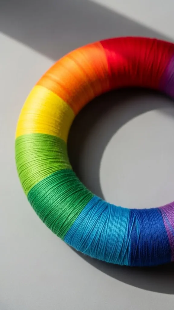 Yarn-Wrapped Gradient Wreath