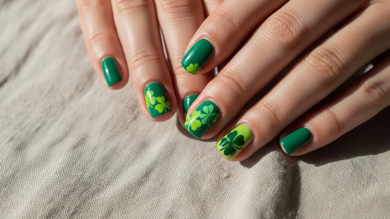 22 Cute Clover Nail Art That Completes Your Look