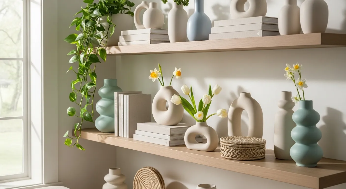 22 Easy Spring DIY Shelf Styling Ideas That Look Styled