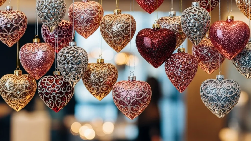 28 Sparkly Heart Ornaments That Decorate With Style
