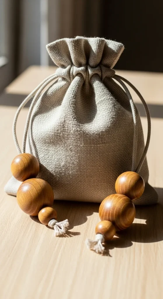 Beaded Drawstring Charm Bags